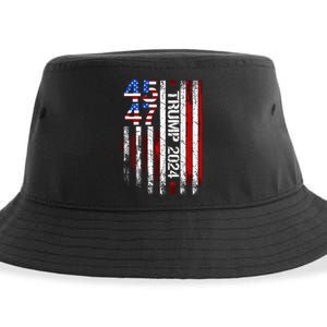 45 47 Trump 2024 American Flag Sustainable Bucket Hat