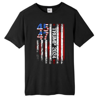 45 47 Trump 2024 American Flag Tall Fusion ChromaSoft Performance T-Shirt