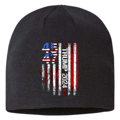 45 47 Trump 2024 American Flag Sustainable Beanie