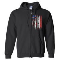 45 47 Trump 2024 American Flag Full Zip Hoodie