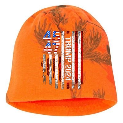 45 47 Trump 2024 American Flag Kati - Camo Knit Beanie