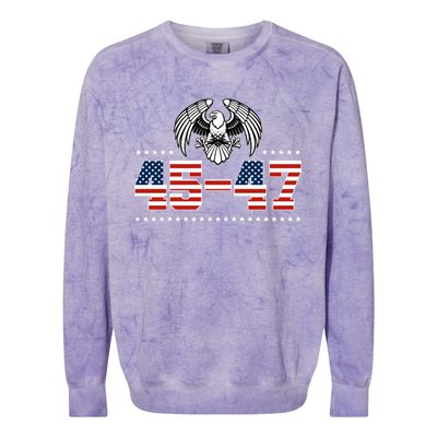 45 47 Trump Wins 2024 Election Colorblast Crewneck Sweatshirt