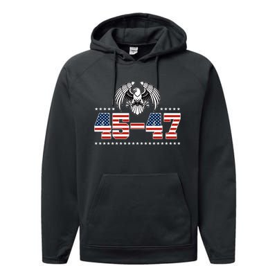 45 47 Trump Wins 2024 Election Performance Fleece Hoodie