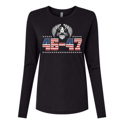 45 47 Trump Wins 2024 Election Womens Cotton Relaxed Long Sleeve T-Shirt