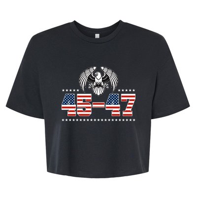 45 47 Trump Wins 2024 Election Bella+Canvas Jersey Crop Tee