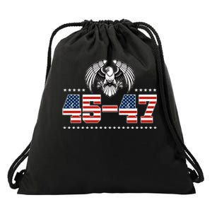 45 47 Trump Wins 2024 Election Drawstring Bag