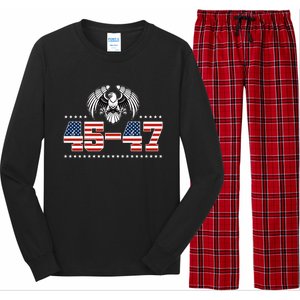 45 47 Trump Wins 2024 Election Long Sleeve Pajama Set