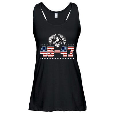 45 47 Trump Wins 2024 Election Ladies Essential Flowy Tank