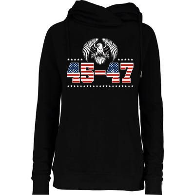 45 47 Trump Wins 2024 Election Womens Funnel Neck Pullover Hood