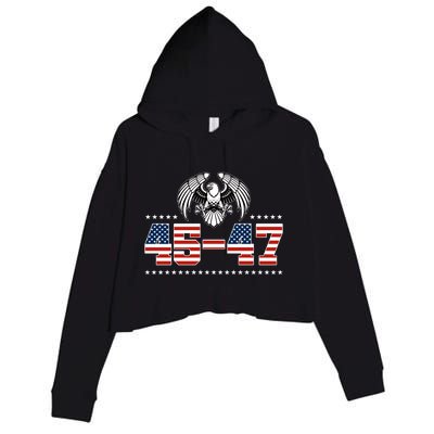 45 47 Trump Wins 2024 Election Crop Fleece Hoodie