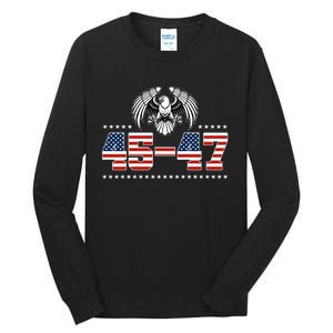 45 47 Trump Wins 2024 Election Tall Long Sleeve T-Shirt