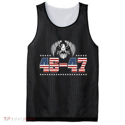 45 47 Trump Wins 2024 Election Mesh Reversible Basketball Jersey Tank