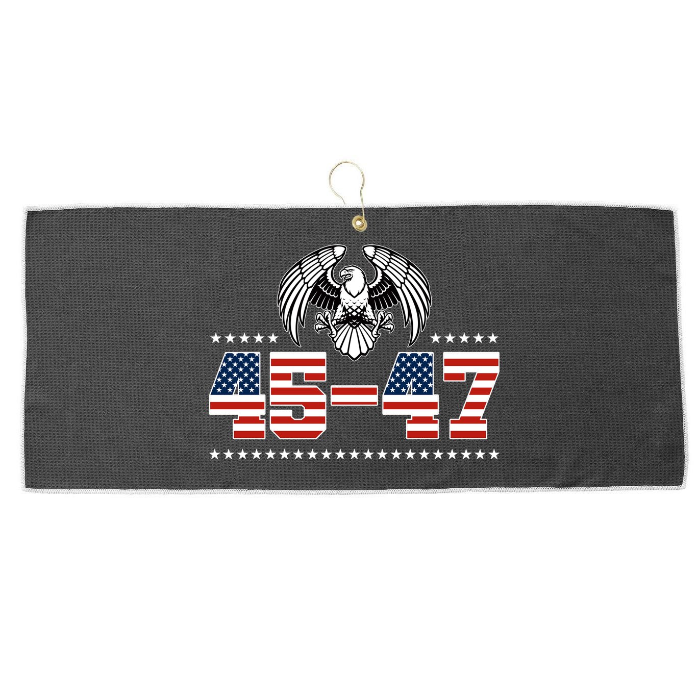 45 47 Trump Wins 2024 Election Large Microfiber Waffle Golf Towel