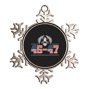 45 47 Trump Wins 2024 Election Metallic Star Ornament