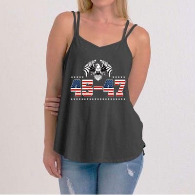 45 47 Trump Wins 2024 Election Women's Strappy Tank