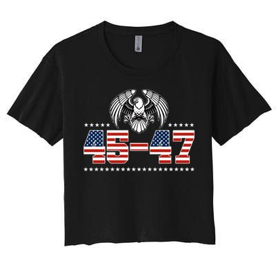 45 47 Trump Wins 2024 Election Women's Crop Top Tee