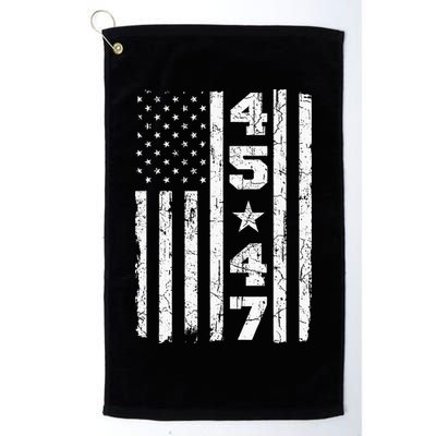 45 47 Trump Vintage Usa Flag 2024 President Election Politic Golf Towel
