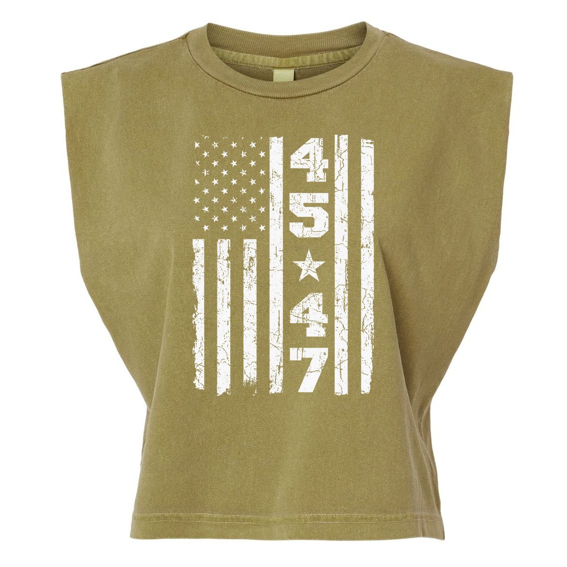 45 47 Trump Vintage Usa Flag 2024 President Election Politic Garment-Dyed Women's Muscle Tee