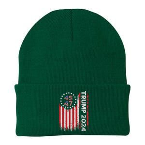 45 47 Trump 2024 American Flag Knit Cap Winter Beanie