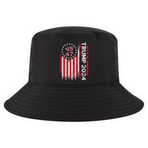 45 47 Trump 2024 American Flag Cool Comfort Performance Bucket Hat