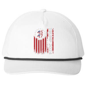 45 47 Trump 2024 American Flag Snapback Five-Panel Rope Hat