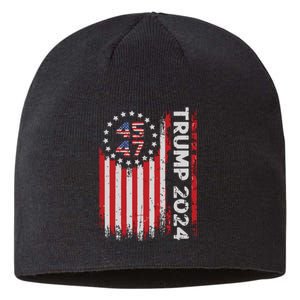 45 47 Trump 2024 American Flag Sustainable Beanie