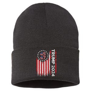 45 47 Trump 2024 American Flag Sustainable Knit Beanie