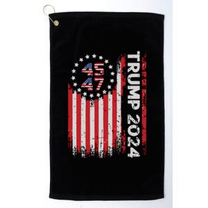 45 47 Trump 2024 American Flag Platinum Collection Golf Towel