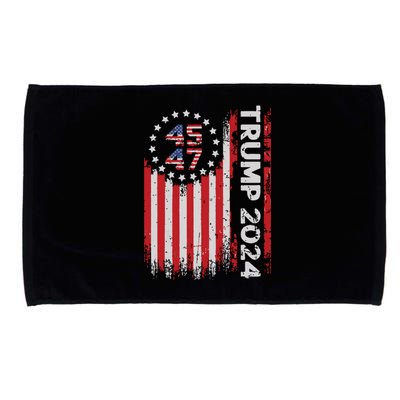 45 47 Trump 2024 American Flag Microfiber Hand Towel