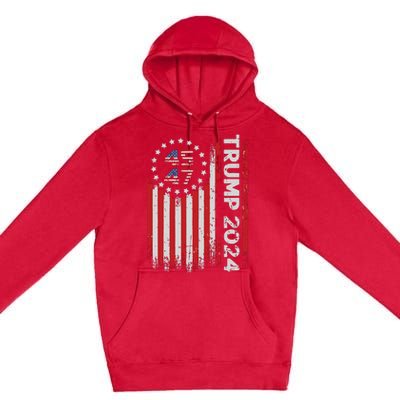 45 47 Trump 2024 American Flag Premium Pullover Hoodie