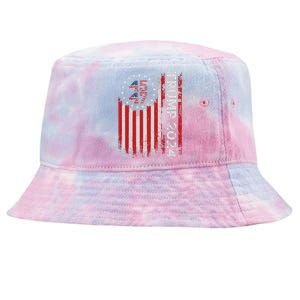 45 47 Trump 2024 American Flag Tie-Dyed Bucket Hat