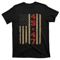 45 47 Trump Vintage Usa Flag 2024 President Election Politic T-Shirt