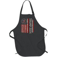 45 47 Trump 2024 American Flag Full-Length Apron With Pockets