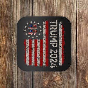 45 47 Trump 2024 American Flag Coaster