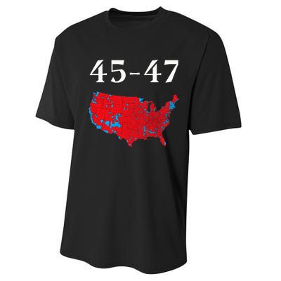 45 47 Trump Election Map 2024 Performance Sprint T-Shirt