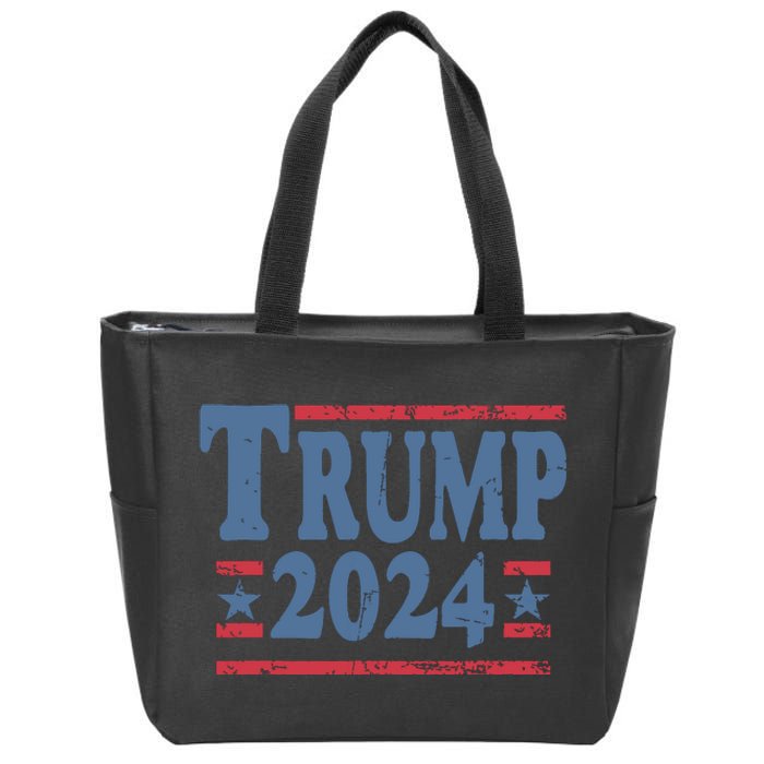 45 47 Trump 2024 American Flag Zip Tote Bag