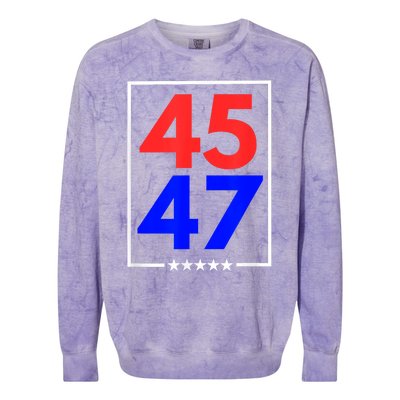 45 47 Trump 2024 Trendy Colorblast Crewneck Sweatshirt