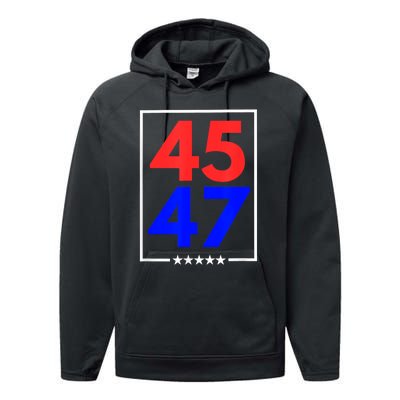 45 47 Trump 2024 Trendy Performance Fleece Hoodie