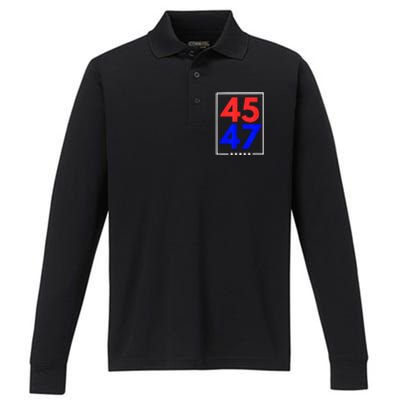 45 47 Trump 2024 Trendy Performance Long Sleeve Polo