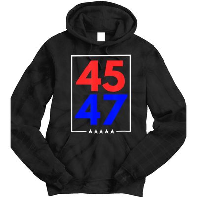 45 47 Trump 2024 Trendy Tie Dye Hoodie