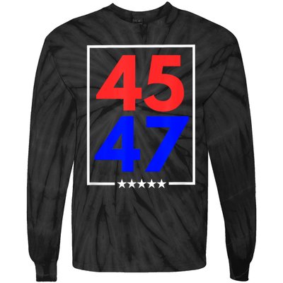 45 47 Trump 2024 Trendy Tie-Dye Long Sleeve Shirt