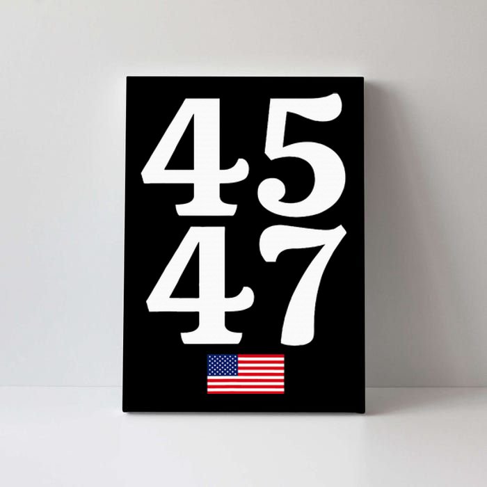 45 47 Trump 2024 Usa American Flag Canvas