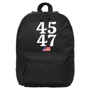 45 47 Trump 2024 Usa American Flag 16 in Basic Backpack