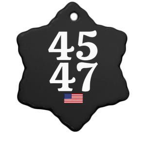 45 47 Trump 2024 Usa American Flag Ceramic Star Ornament