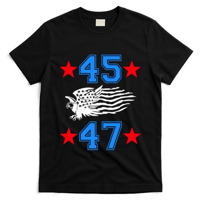 45 47 Trump Sign Us Eagle American Flag America Trump 45 47 T-Shirt