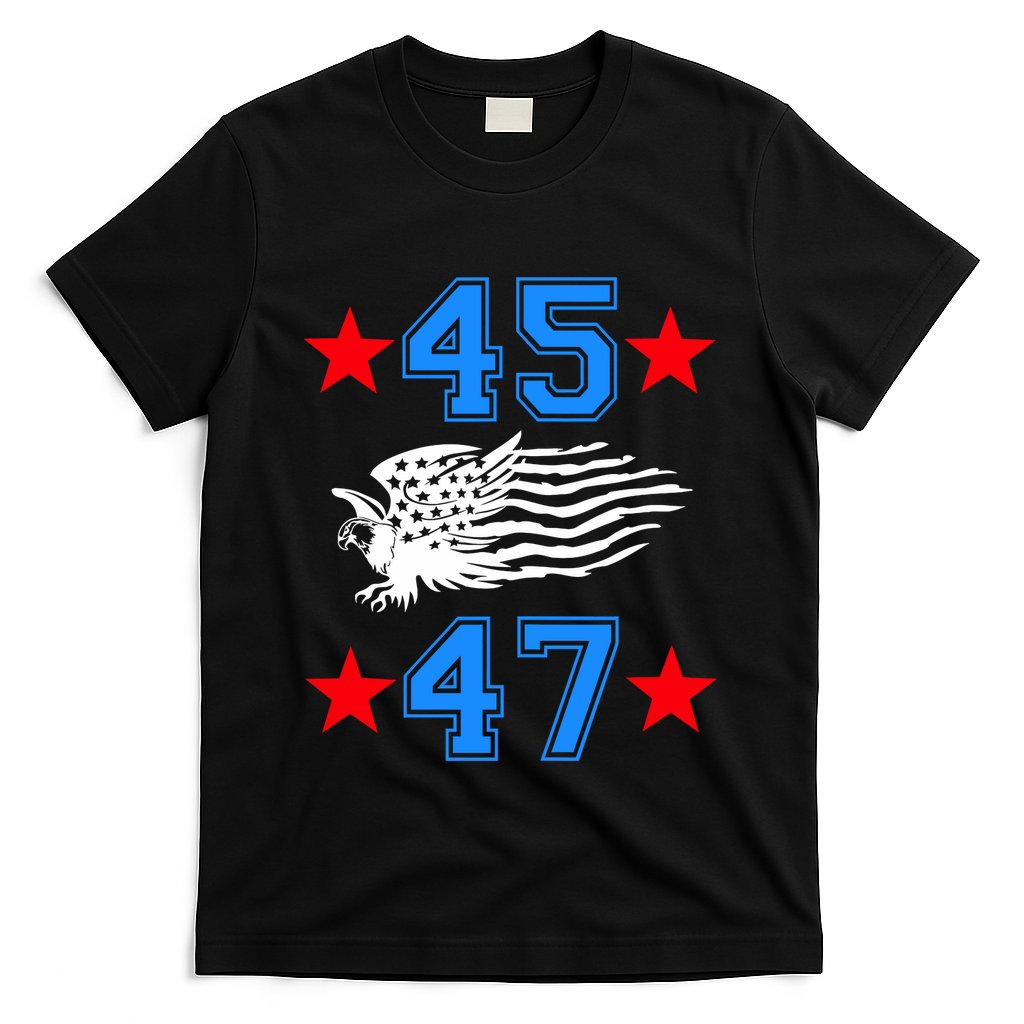 45 47 Trump Sign Us Eagle American Flag America Trump 45 47 T-Shirt