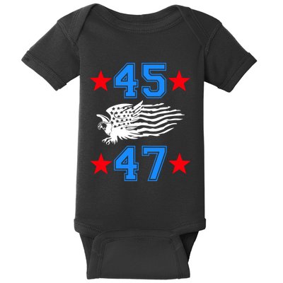 45 47 Trump Sign Us Eagle American Flag America Trump 45 47 Baby Bodysuit