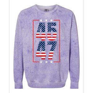 45 47 Trump 2024 President Trump 2024 American Flag Colorblast Crewneck Sweatshirt