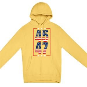 45 47 Trump 2024 President Trump 2024 American Flag Premium Pullover Hoodie