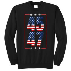 45 47 Trump 2024 President Trump 2024 American Flag Sweatshirt